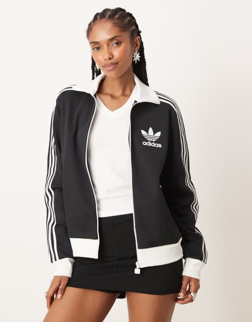 adidas Originals – Beckenbauer – Svart och vit träningstopp
