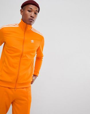adidas beckenbauer track top orange
