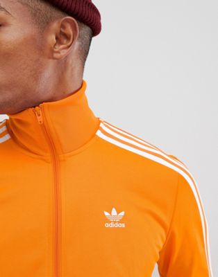 adidas beckenbauer track jacket orange