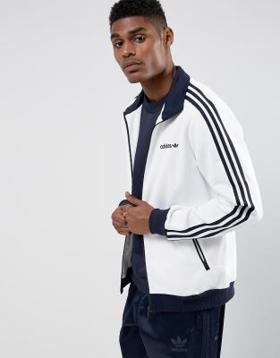 adidas beckenbauer track top navy