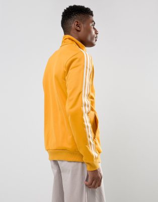 adidas originals beckenbauer track top old skool yellow