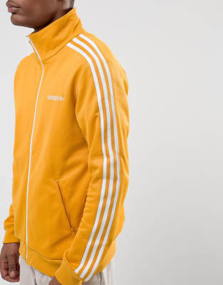 adidas originals beckenbauer track top old skool yellow