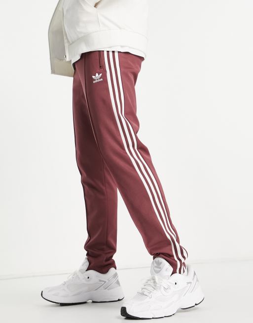 svovl Kviksølv dominere adidas Originals Beckenbauer track pants in quiet crimson | ASOS