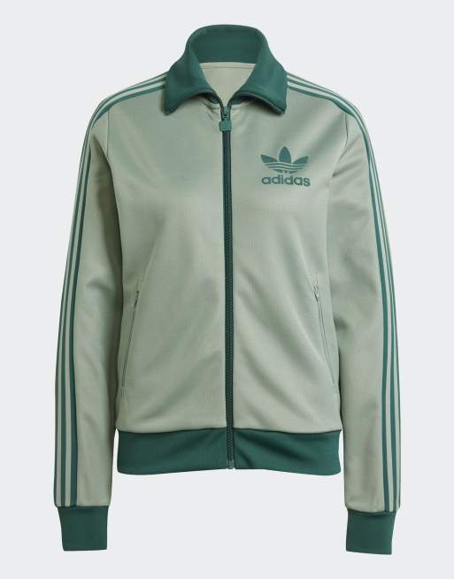 adidas Originals Beckenbauer track top in silver green | ASOS