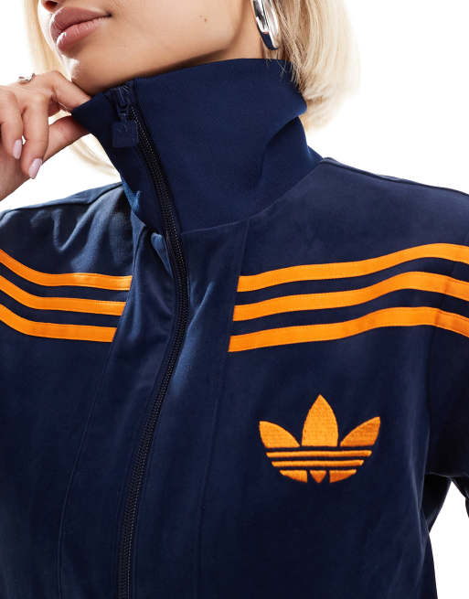 adidas Originals Beckenbauer Trainingsjacke aus Samt in Indigoblau ASOS