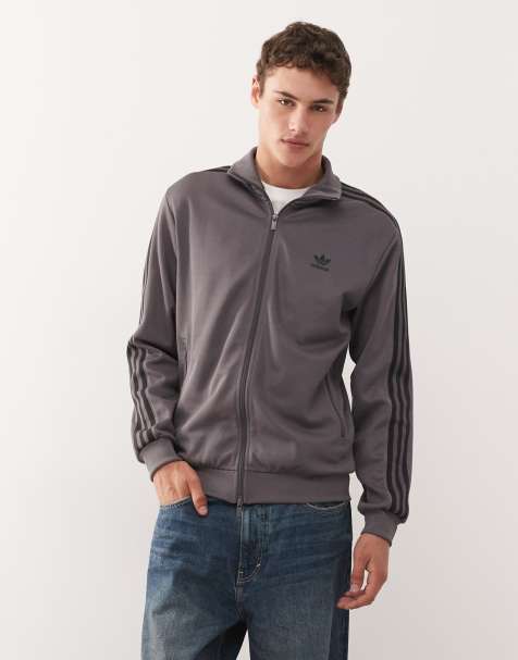 adidas Originals – Beckenbauer – Trainingsoberteil in Grau und Schwarz - view 1