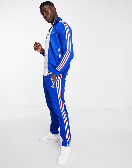 Survetement adidas bleu et on sale blanc