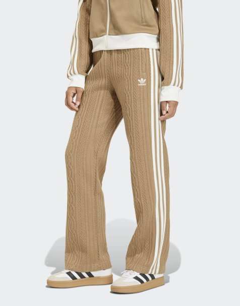 adidas Originals – Beige, stickade, klassiska träningsbyxor - view 1