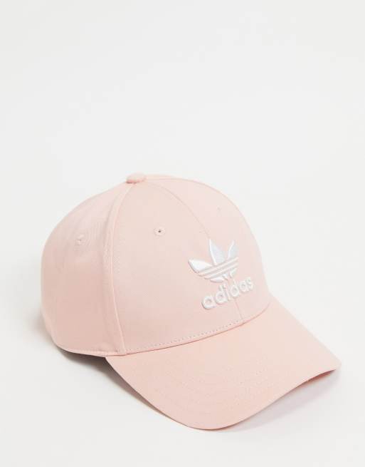 adidas Originals – bejsbolowa czapka z daszkiem z logiem trzech pasków w kolorze różowym