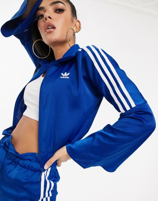 adidas Originals Bellista bell sleeve track jacket in blue ASOS