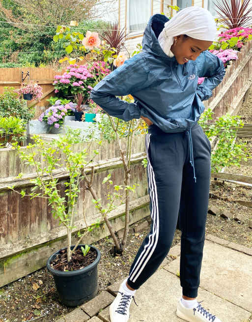 adidas Originals Bellista cropped windbreaker in teal ASOS