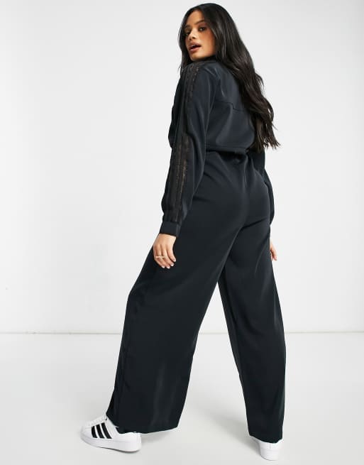 adidas Originals Bellista Jumpsuit in Schwarz mit Spitze