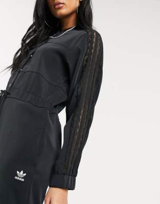 adidas originals bellista lace insert track pants in black