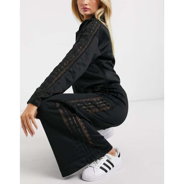 Adidas originals bellista lace insert track jacket in black clearance