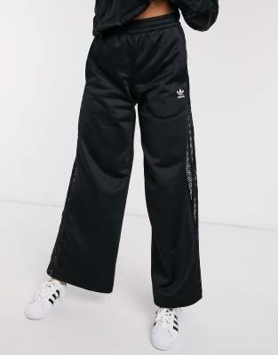 adidas originals bellista lace insert track pants in black