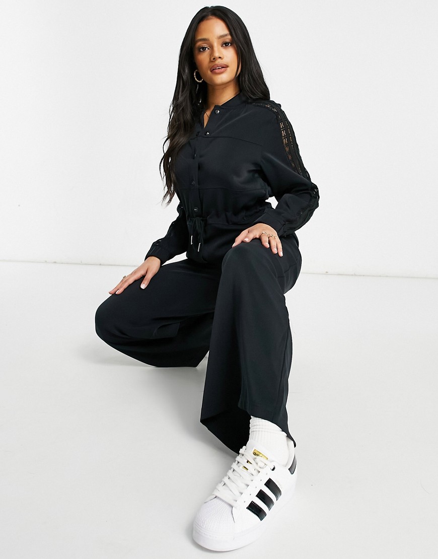 Adidas Originals Bellista lace jumpsuit in black
