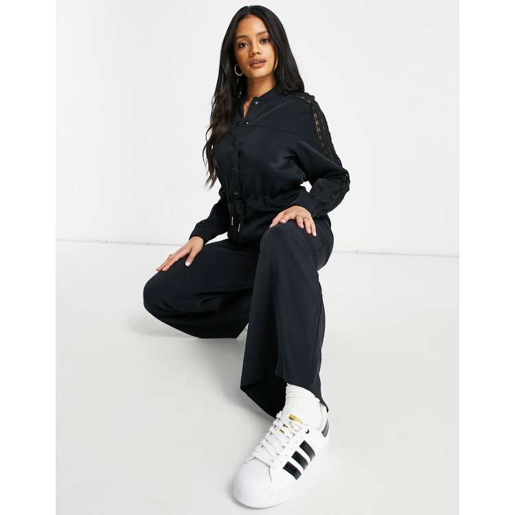adidas Originals Bellista lace jumpsuit in black ASOS