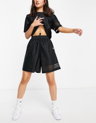 Adidas originals bellista logo shorts in black with mesh stripes clearance