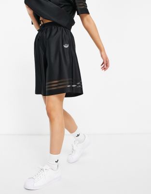Adidas originals bellista logo shorts in black with mesh stripes clearance