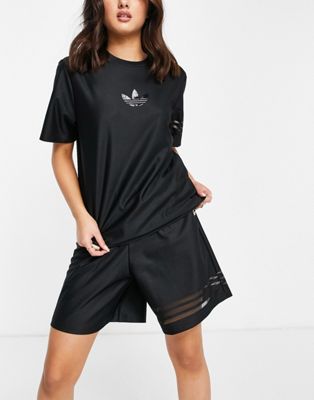 adidas Originals – Bellista – Schwarzes Oversize T Shirt mit Logo