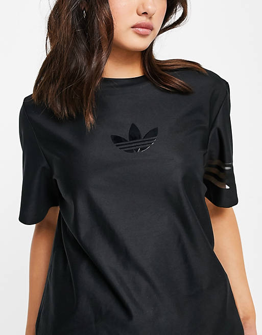 adidas Originals – Bellista – Schwarzes Oversize T Shirt mit Logo