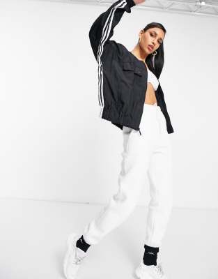 adidas originals three stripe track jacket in black