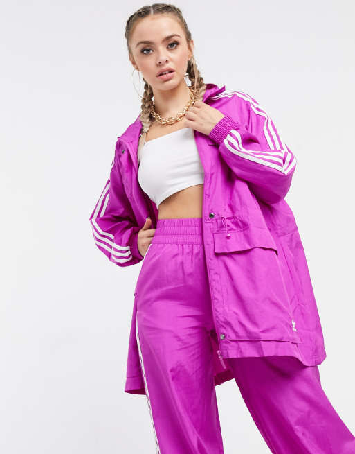 Pink adidas windbreaker hotsell