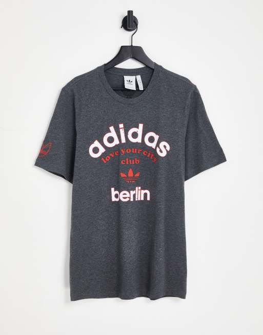 adidas Originals Berlin logo t shirt in black