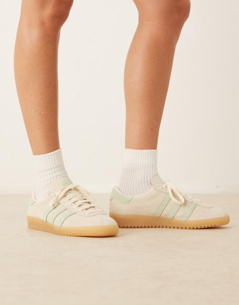 adidas Originals – Bermuda – Krämvita och ljusgröna träningsskor - view 1