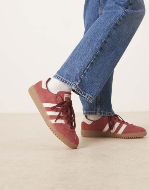 adidas Originals Bermuda sneakers in burgundy and white - view 1