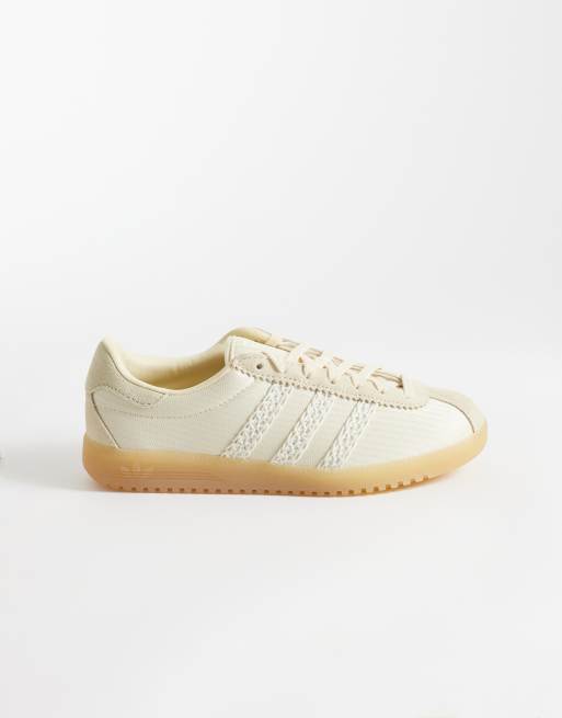 adidas Originals Bermuda sneakers in butter yellow with crochet