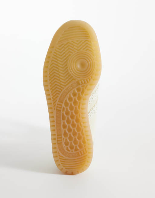 adidas Originals Bermuda sneakers in butter yellow with crochet