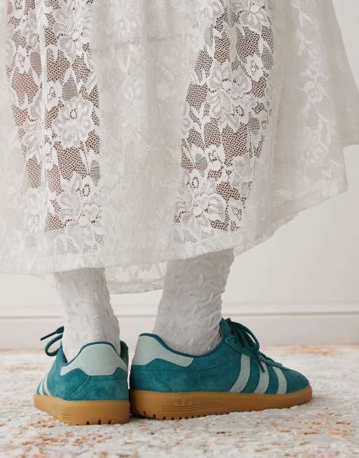 ★adidas★ Bermuda Deep Green Sky Blue adidas Originals Bermuda sneakers in dark green | ASOS