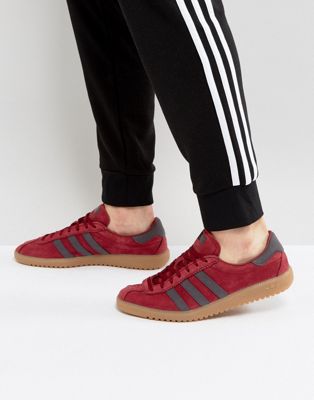 adidas red suede trainers