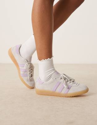adidas Originals adidas Originals Bermuda trainers in grey and purple