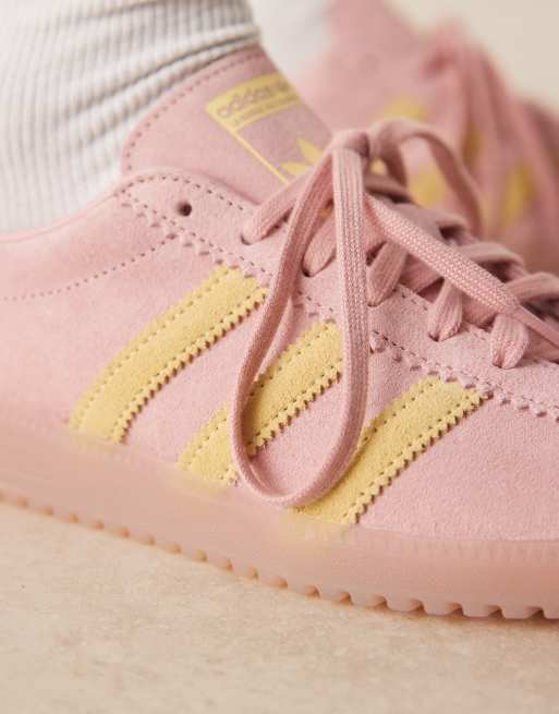 adidas Originals Bermuda trainers in pink and yellow, 3 of 5