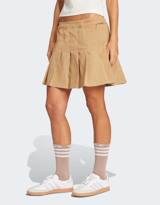 adidas Originals – Beżowa plisowana spódnica