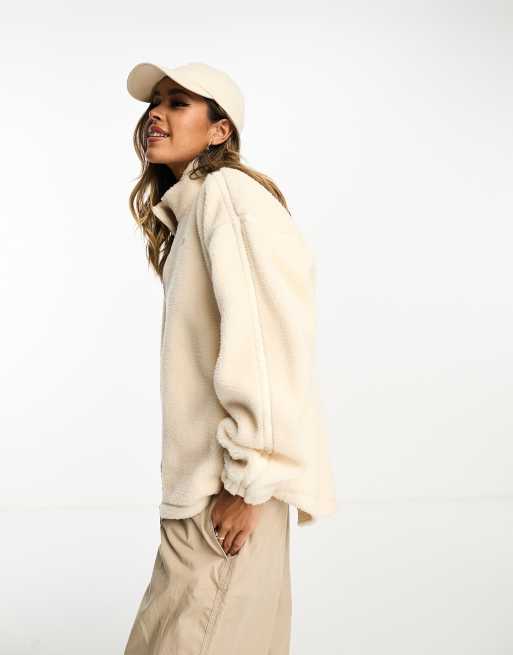 adidas Originals – Biała koszula z kożuszka