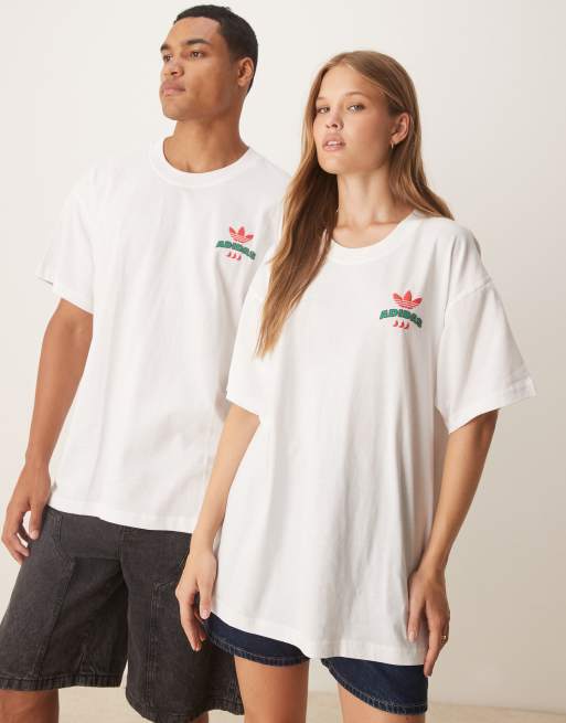 adidas Originals – Biały T-shirt z grafiką chilli
