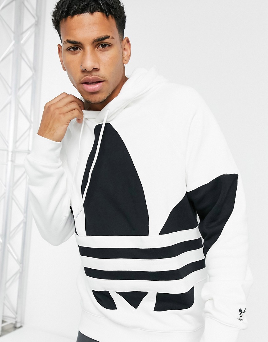 Adidas Originals big trefoil hoodie in white