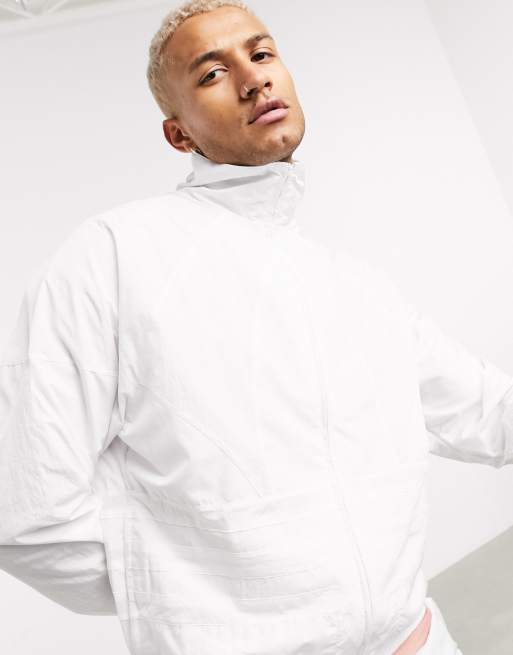 adidas Originals big trefoil track jacket in white ASOS