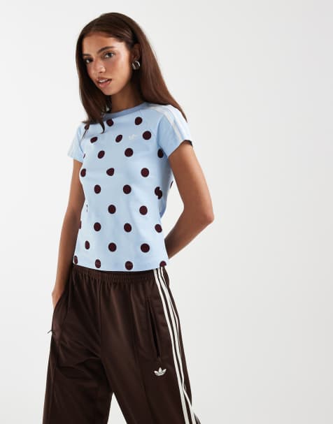 adidas Originals – Blå, prickig t-shirt i liten modell - view 1