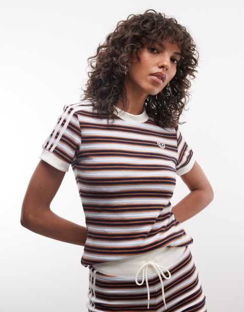 adidas Originals - Blå stribede shorts i frotté - view 1