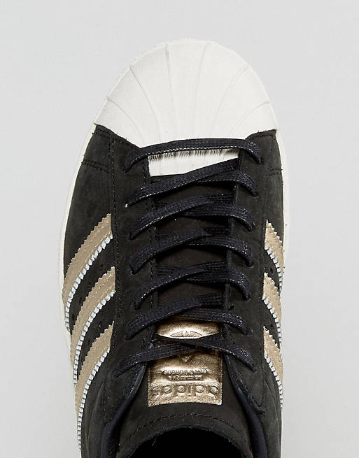 insalubre Alternativa constructor adidas Originals Black and Gold Superstar 80S Sneakers | ASOS