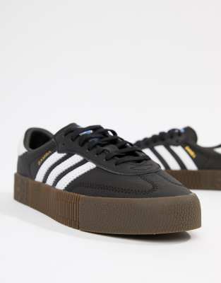 adidas black trainers with white sole