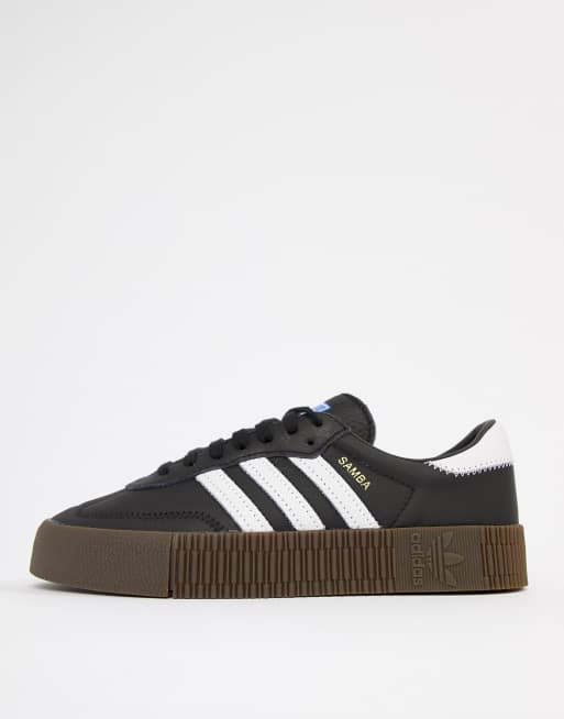 adidas Originals black and white gum sole Samba Rose trainers