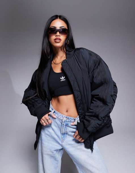 adidas Originals black bomber jacket in black - view 1
