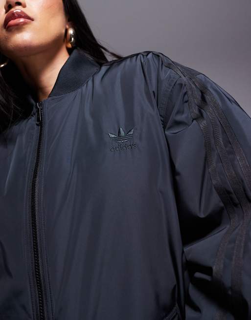 adidas Originals black bomber jacket in black