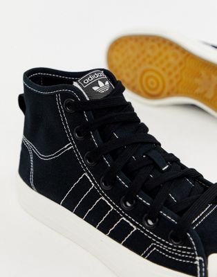 adidas originals black high top nizza sneakers
