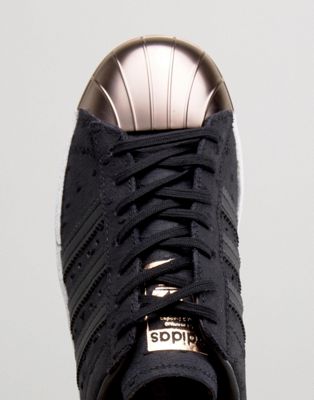 pinion Stilk tynd adidas Originals Black Metallic Superstar Sneakers With Rose Gold Toe Cap |  ASOS